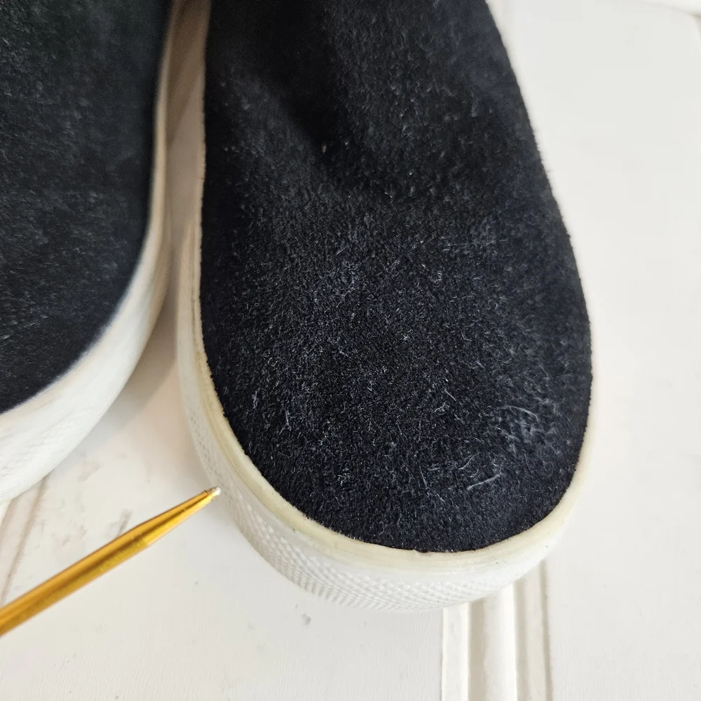 Very Volatile Sneakers 6.5 Menloh Suede Double Strap Back Zip Black Leather Boho